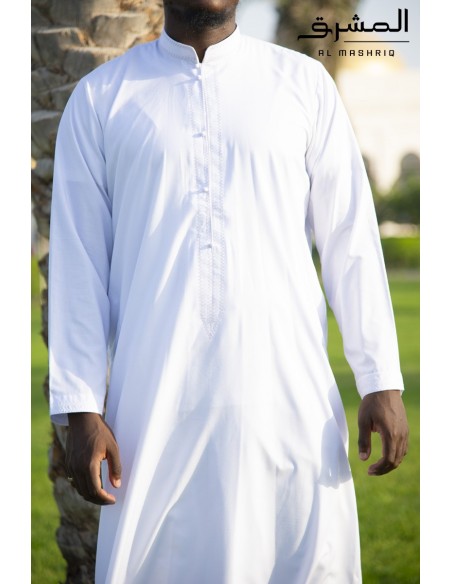 Qamis bahreini Baumwolle "AL MASHRIQ" weiß