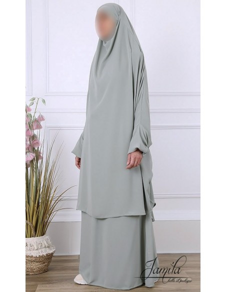 Jilbeb 2-delige rok Jamila licht kaki