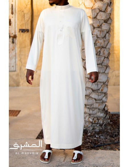 Off-white "AL MASHRIQ" Saudi Qamis