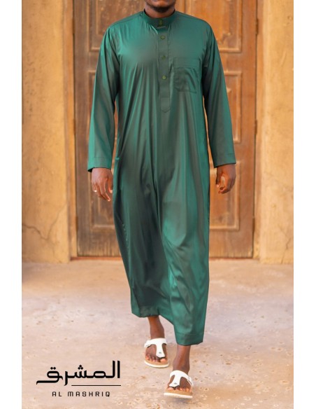 Qamis saoudien " AL MASHRIQ " vert bouteille