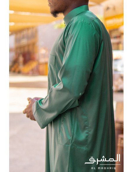 Qamis saoudien " AL MASHRIQ " vert bouteille
