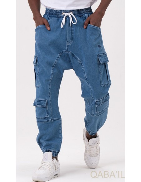 aladinhose Cargo-Stretch-Jeans Qabail light blue