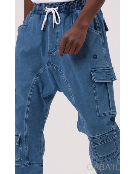 aladinhose Cargo-Stretch-Jeans Qabail light blue