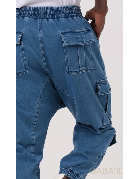 aladinhose Cargo-Stretch-Jeans Qabail light blue