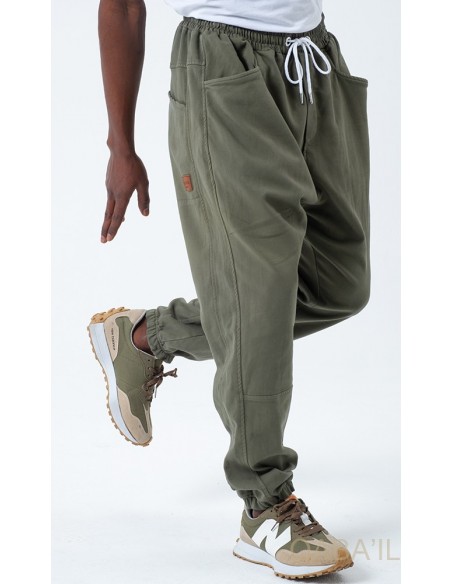 Khaki stretch qabail broek