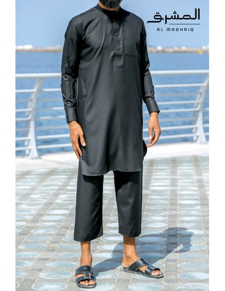 Qamis pakistanais "Al mashriq" noir