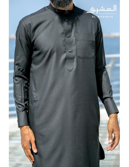 Qamis pakistanais "Al mashriq" noir