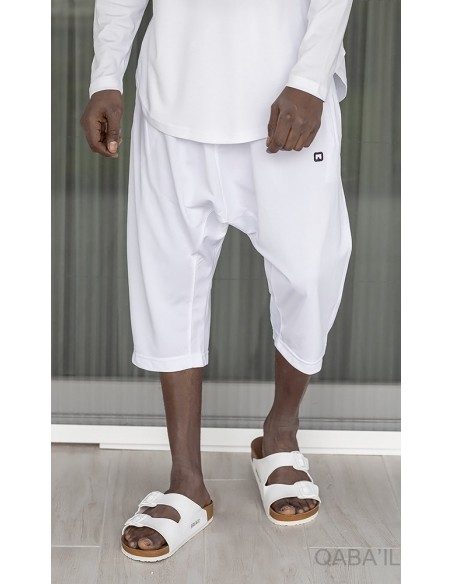 Sarouel pantacourt leger qabail Blanc
