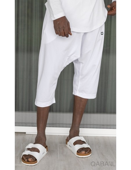 Sarouel pantacourt leger qabail Blanc