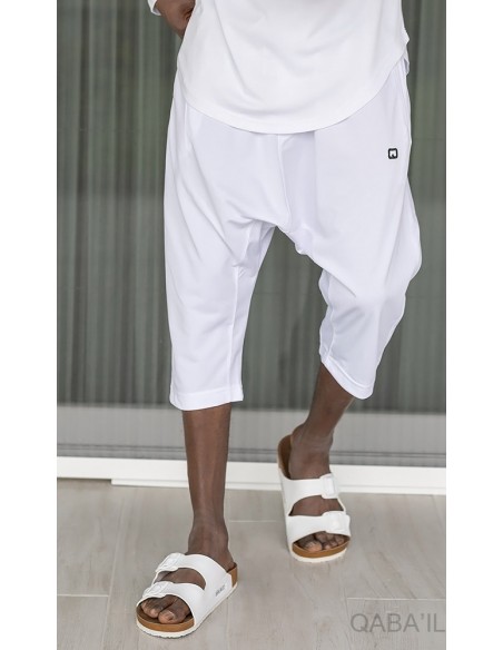 Sarouel pantacourt leger qabail Blanc
