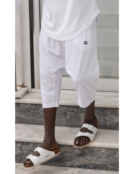 Sarouel pantacourt leger qabail Blanc
