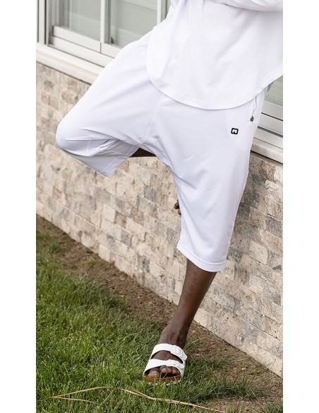 Sarouel pantacourt leger qabail Blanc